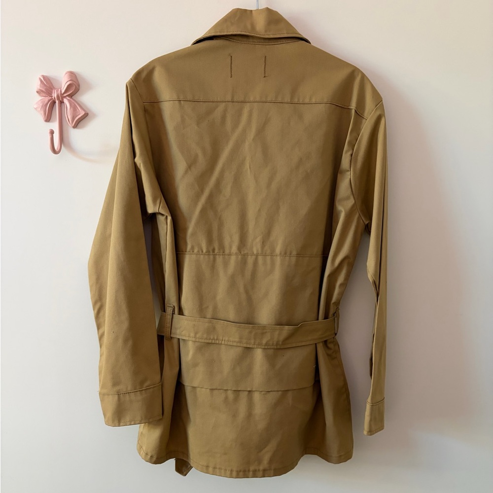 Vintage SAFTBAK Belted Hunting Jacket Medium Tan Safari Utility Coat USA - Picture 4 of 16